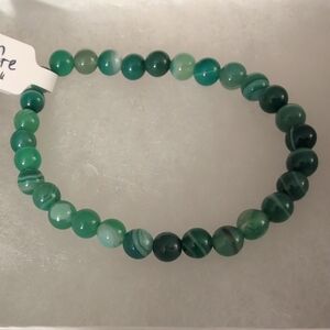 Green Agate Stretch Bracelet